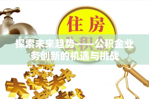 壤塘探索未来趋势——公积金业务创新的机遇与挑战
