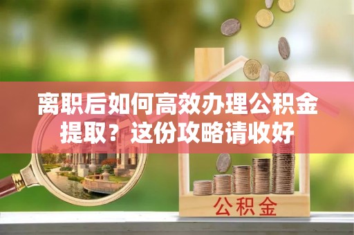 壤塘离职后如何高效办理公积金提取？这份攻略请收好