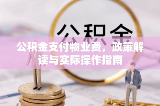 壤塘公积金支付物业费，政策解读与实际操作指南