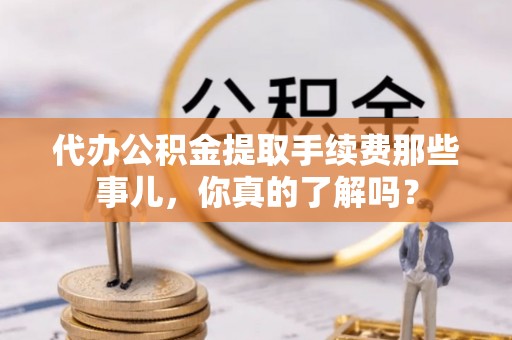 壤塘代办公积金提取手续费那些事儿，你真的了解吗？