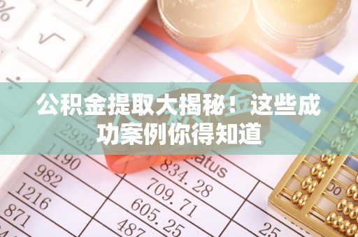 壤塘公积金提取大揭秘！这些成功案例你得知道