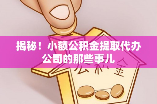 壤塘揭秘！小额公积金提取代办公司的那些事儿