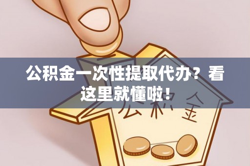 壤塘公积金一次性提取代办？看这里就懂啦！